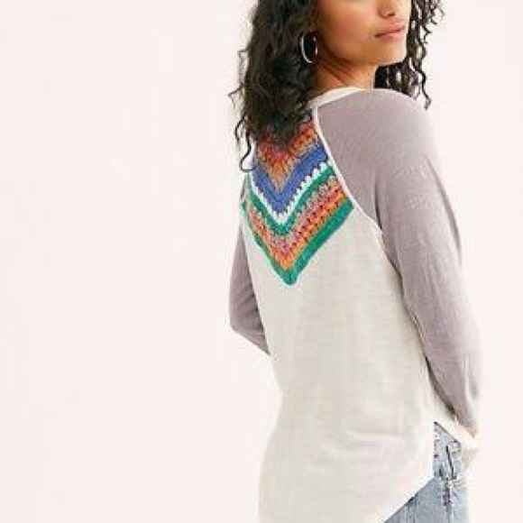 Free People -NWT- Spring Bound -Quarter Sleeve Top- Mineral Bath Combo - XS/S/M - Picture 4 of 6
